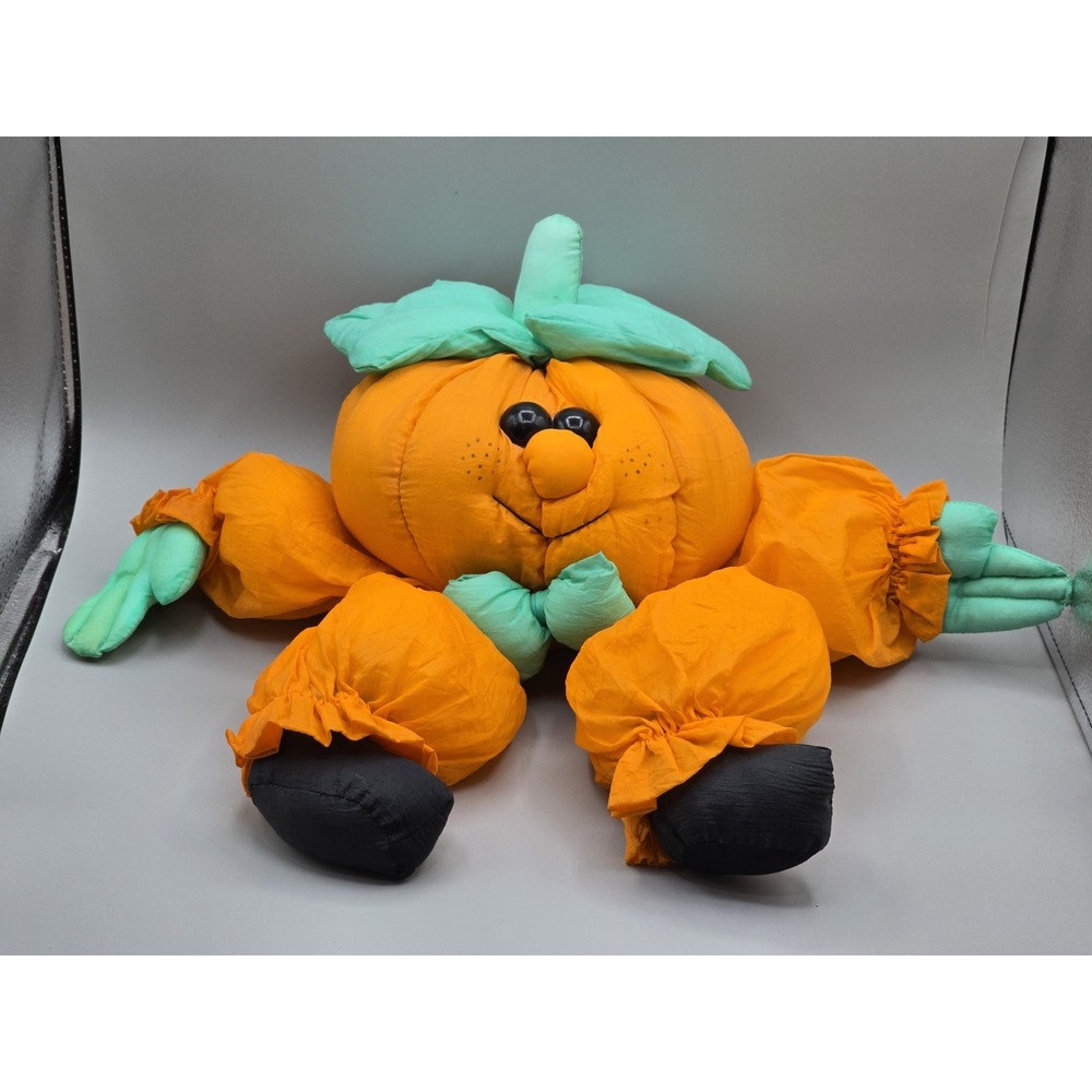 Vtg Pumpkin Man Parachute Plush Shelf Sitter Nylon Joelson Indus 1995‎ 18" x 22"